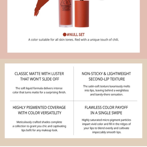 New 3CE Soft Lip Lacquer In #Null Set - Picture 2 of 8